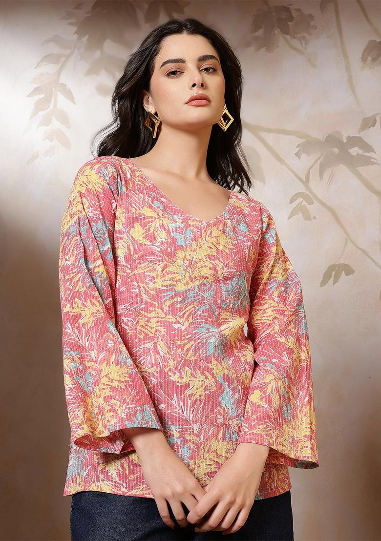 Multicolor Printed Cotton Tunic - Indya