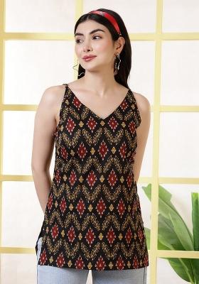 Black Printed Cotton Tunic