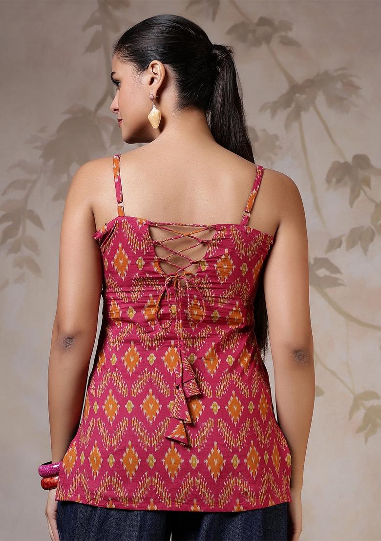 Multi Printed Cotton Tunic - Indya