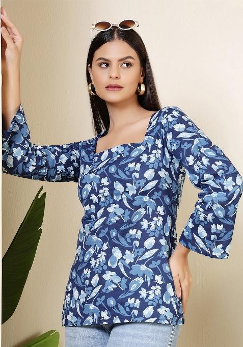 Blue Printed Cotton Tunic