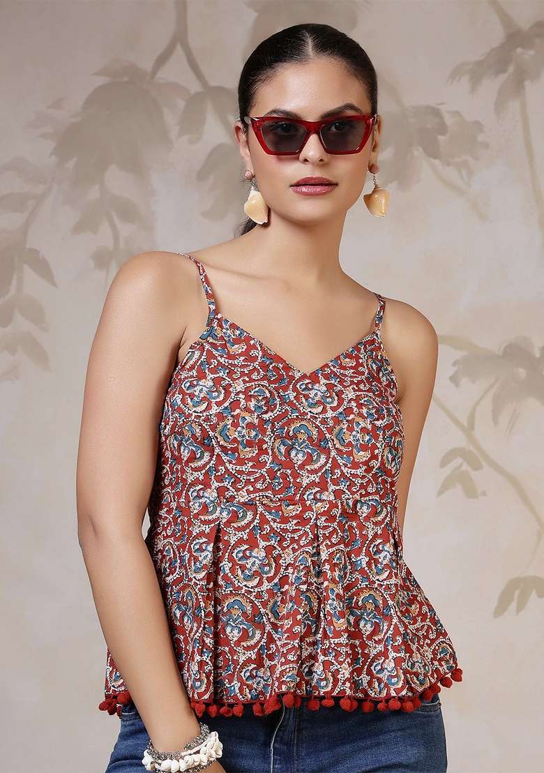 Multi Printed Cotton Kurta - Indya