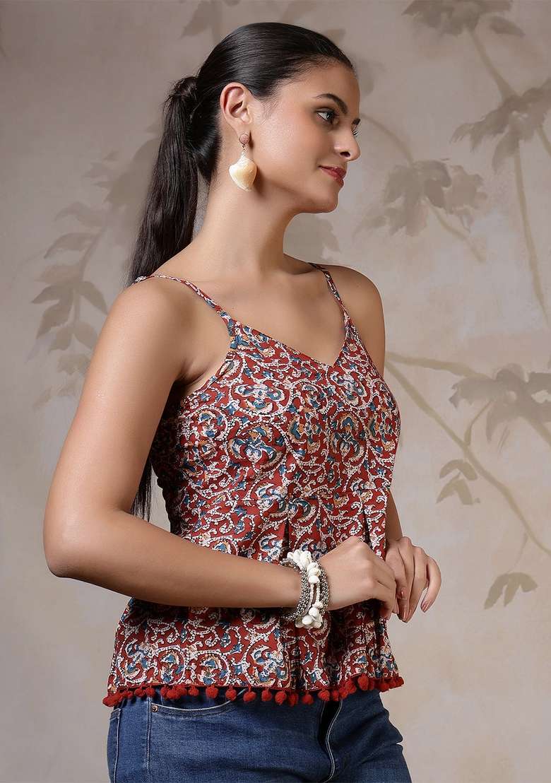 Multi Printed Cotton Kurta - Indya