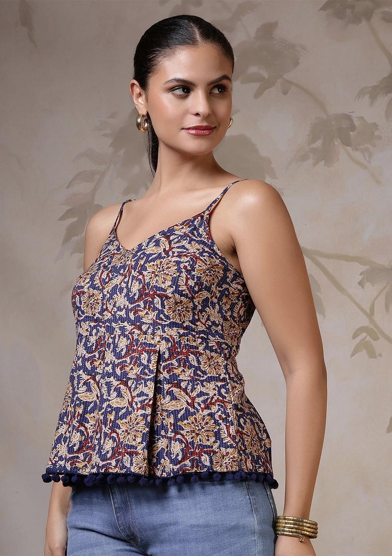 Multi Printed Cotton Top - Indya