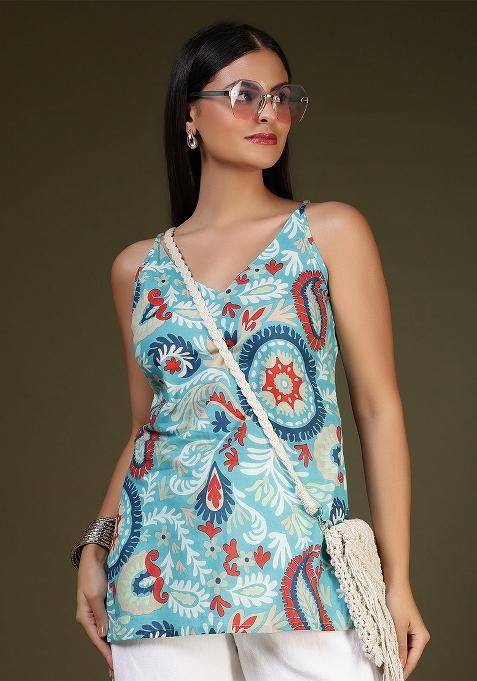 Blue Printed Cotton Tunic