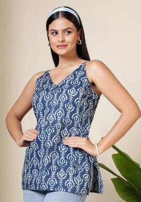 Blue Printed Cotton Tunic