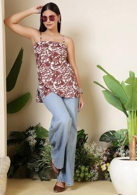 Off White Printed Cotton Tunic