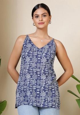 Blue Printed Cotton Tunic