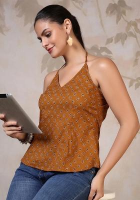 Mustard Printed Cotton Top
