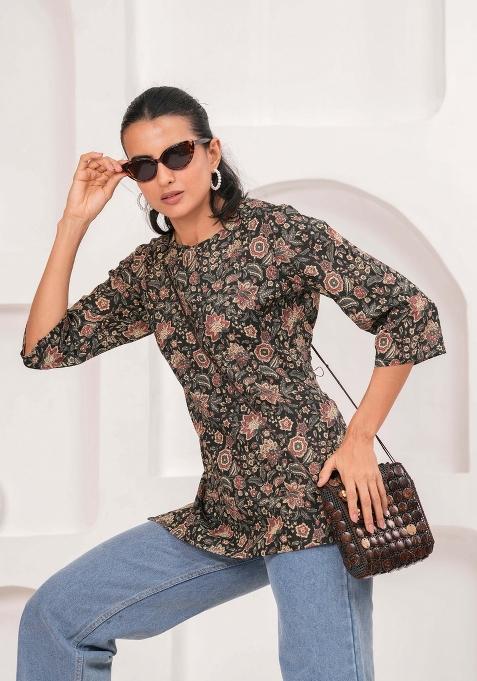 Black Printed Cotton Tunic