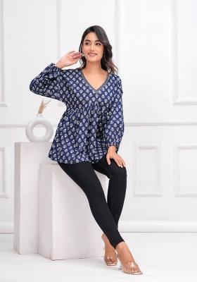 Blue Printed Cotton Tunic