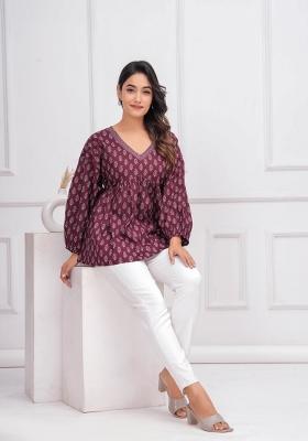 Purple Printed Cotton Tunic