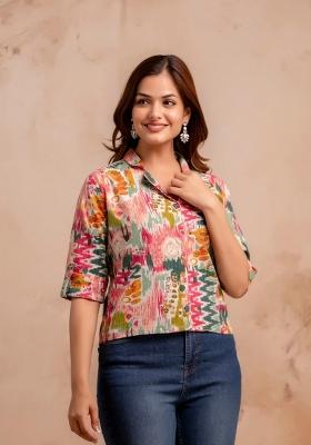 Multicolor Printed Cotton Indo Western