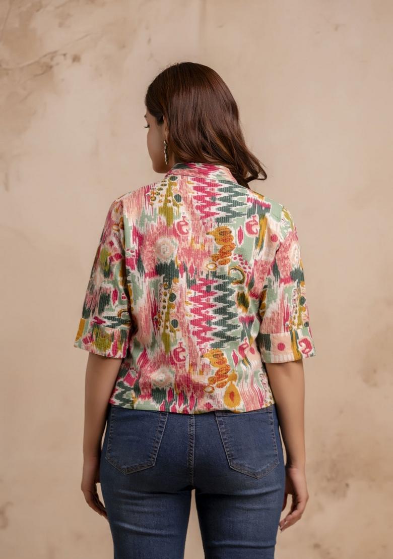 Multicolor Printed Cotton Indo Western - Indya