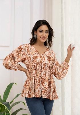 Rust Printed Cotton Tunic