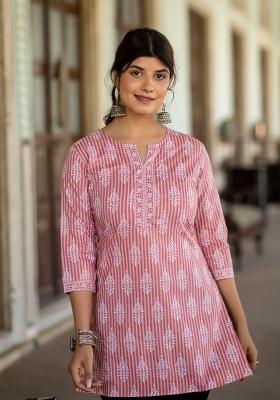 Pink Striped Cotton Tunic