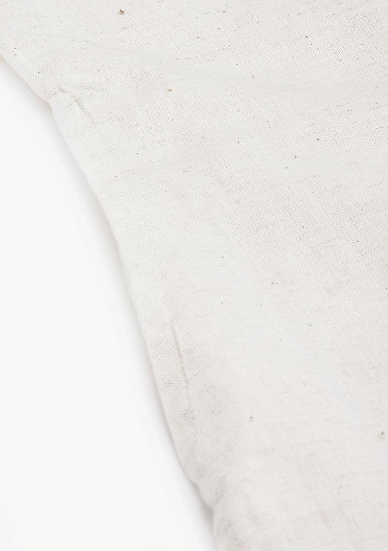 Beige Solid Cotton Kurta Set - Indya