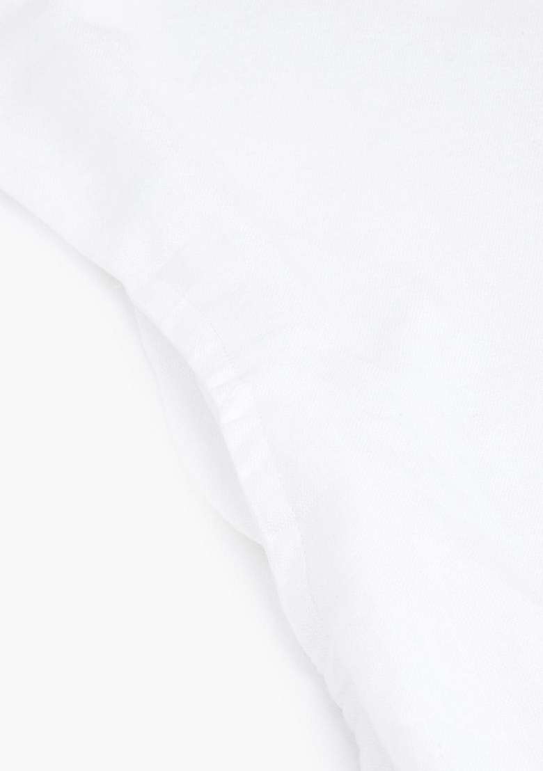 White Solid Cotton Straight Kurta Set - Indya