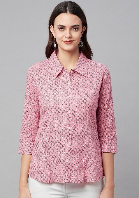 Baby Pink Floral Cotton Top
