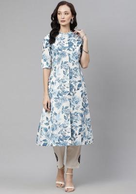 Multi Floral Cotton Kurta Set