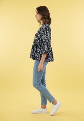 Black Printed Rayon Kurta