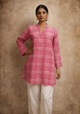 Pink Printed Muslin Top