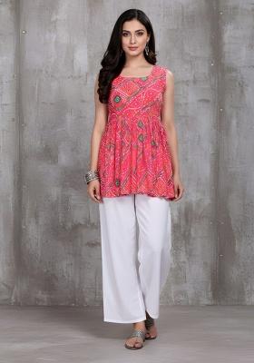 Pink Printed Silk Top