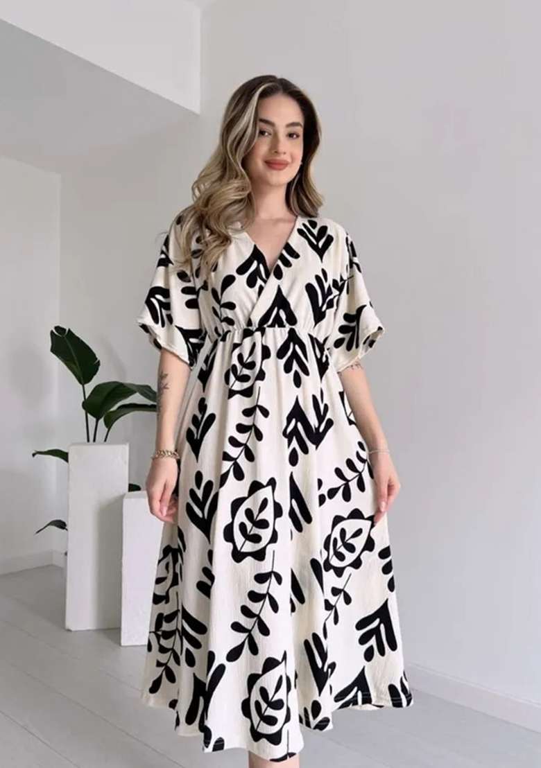 Black Printed Cotton Top - Indya