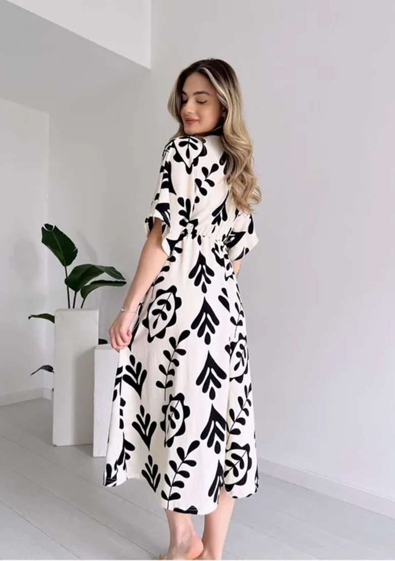 Black Printed Cotton Top - Indya