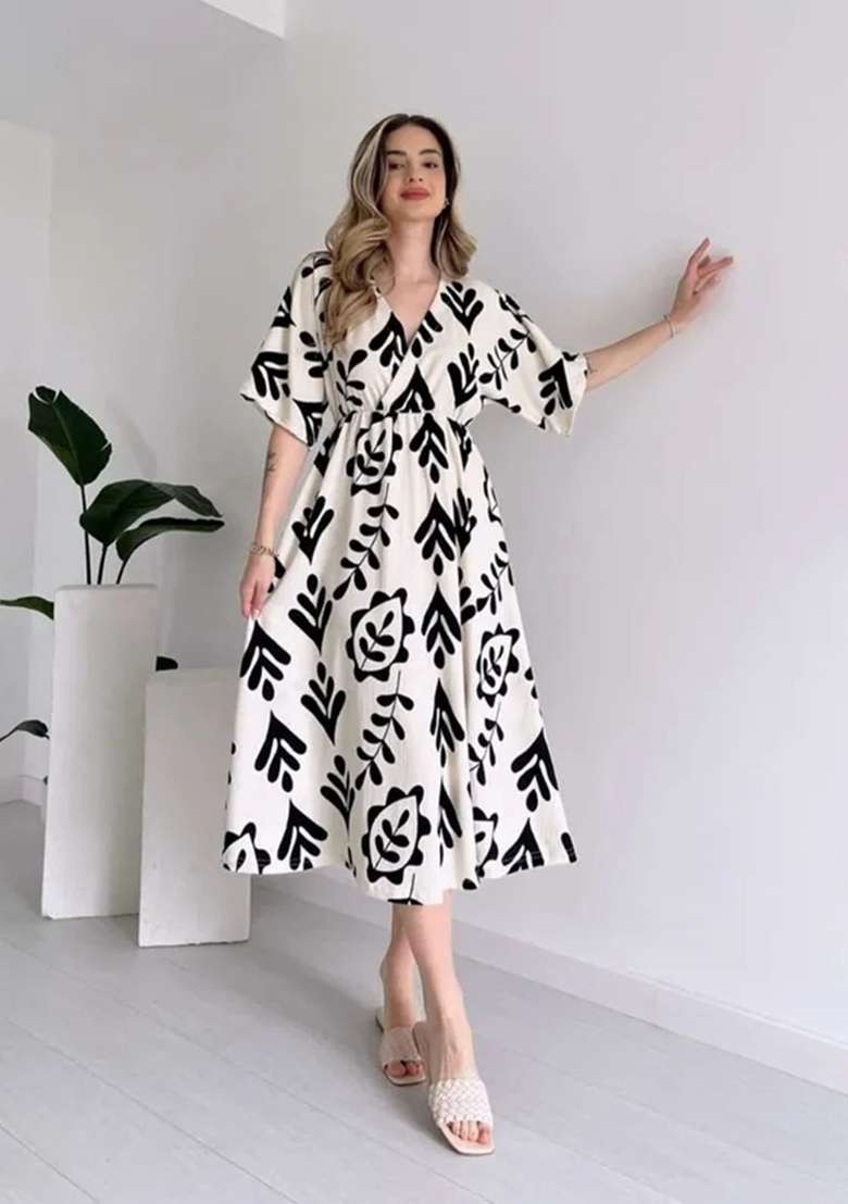 Black Printed Cotton Top - Indya