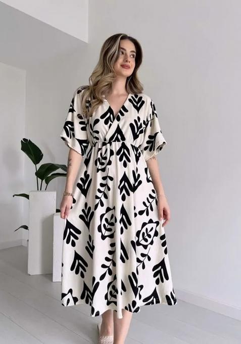 Black Printed Cotton Top