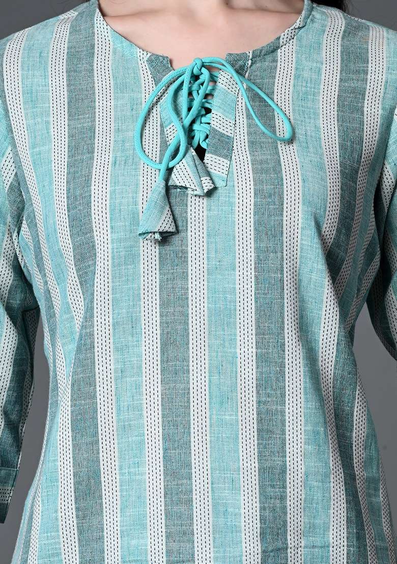 Blue Printed Cotton Top - Indya