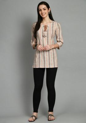 Peach Printed Cotton Top