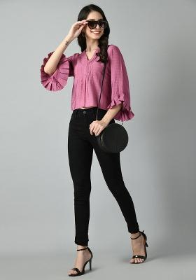 Purple Solid Rayon Top