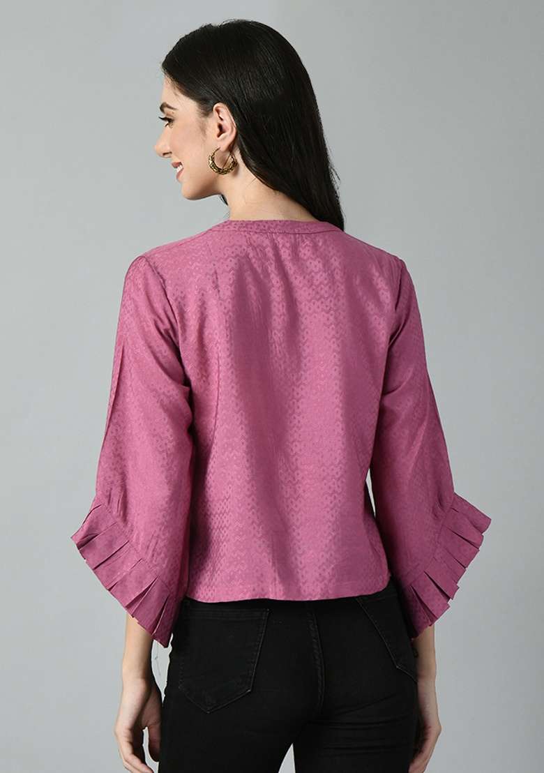 Purple Solid Rayon Top - Indya