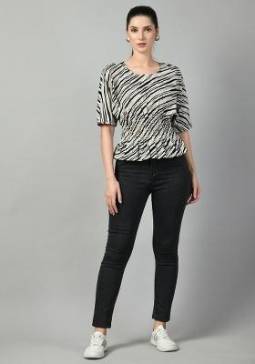 White Printed Cotton Top