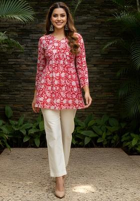 Red Printed Cotton Tunic