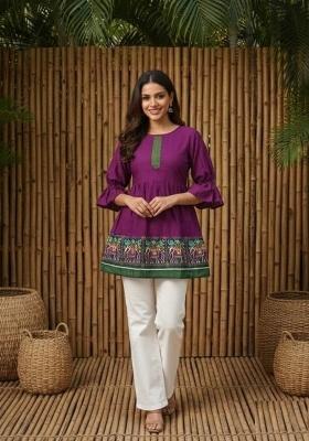 Purple Solid Silk Top