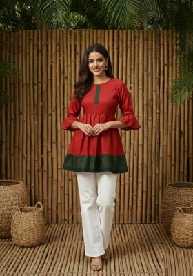 Orange Solid Silk Top