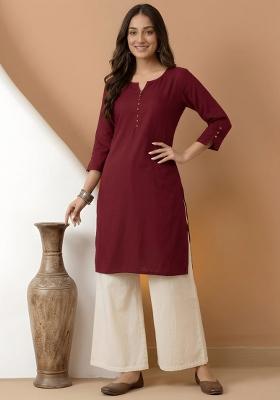 Maroon Solid Silk Top