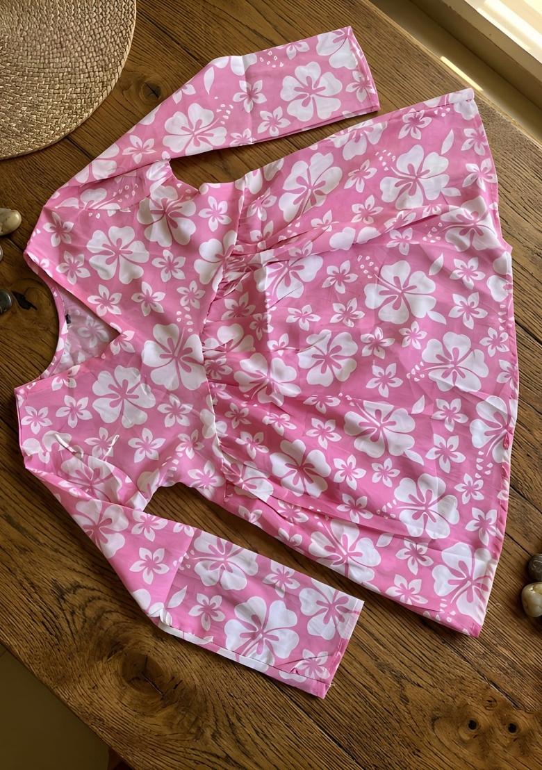 Pink Printed Cotton Top - Indya