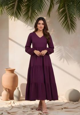 Wine Solid Silk Top