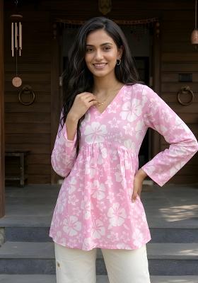 Pink Printed Cotton Tunic