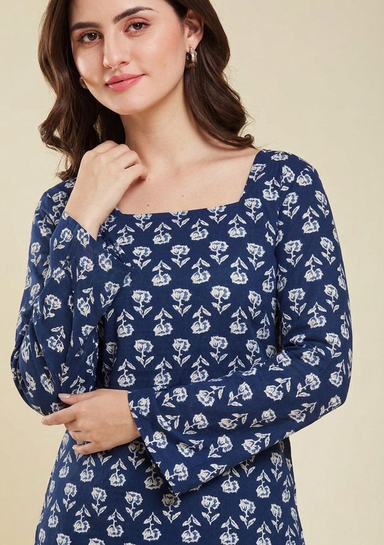 Blue Rayon Top - Indya