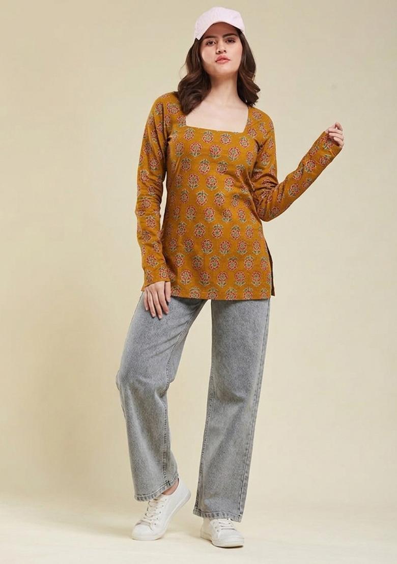 Orange Rayon Top - Indya