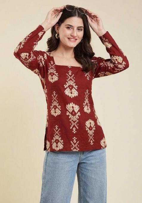 Wine Rayon Top