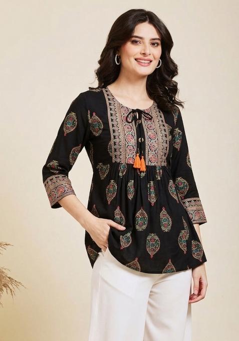 Black Rayon Top