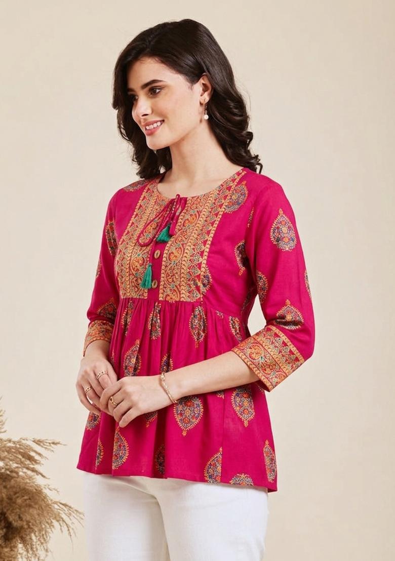 Pink Rayon Top - Indya