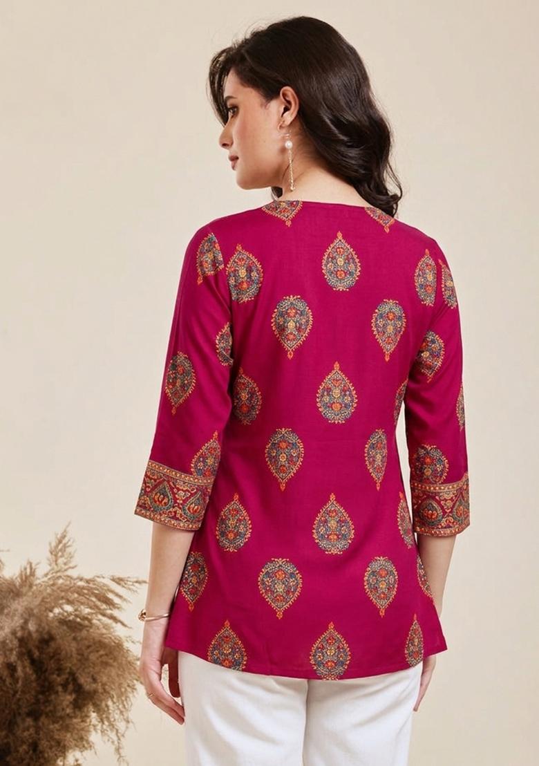 Pink Rayon Top - Indya