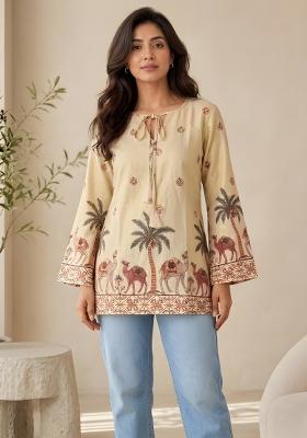 Off White Printed Cotton Tunic