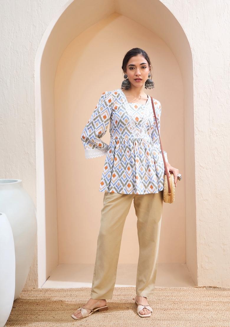 White Embroidered Rayon Kurti